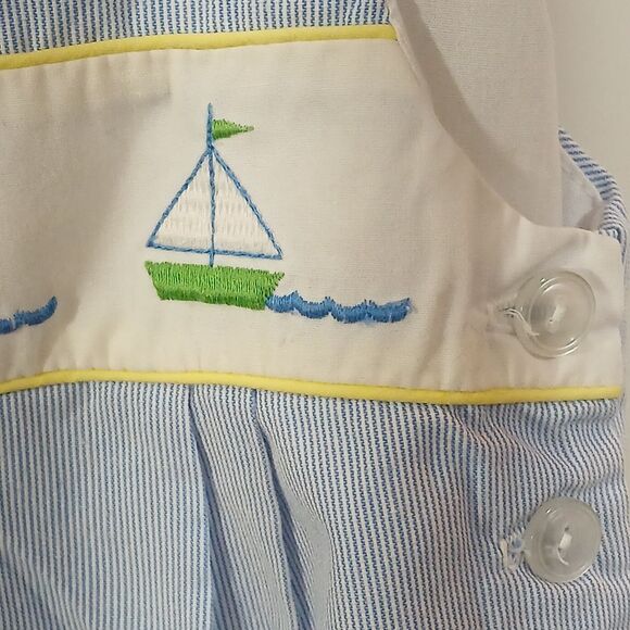 Vintage Embroidered Sailboat Baby Outfit - Picture 12 of 13